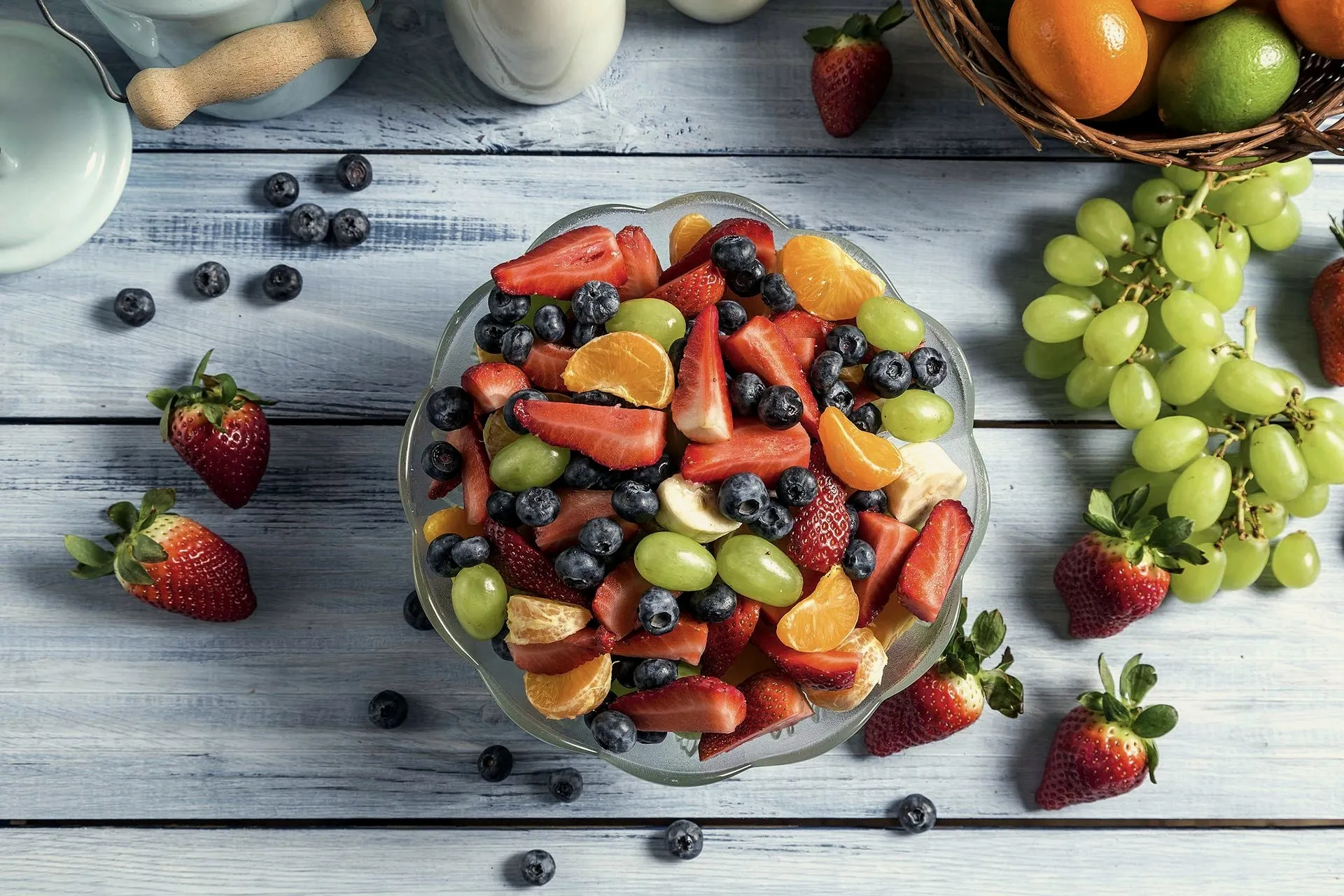 Bowl of fresh organic fruit from the retreat's custom menu